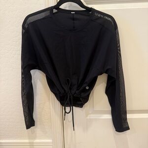 Lululemon Athletica Black Long Sleeve Top with Mesh Accents